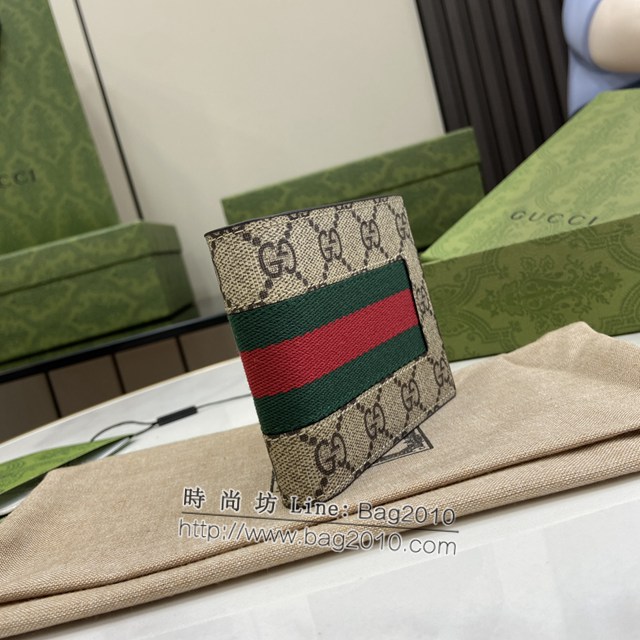 Gucci專櫃古馳最新款飾GG細節錢包男士短夾 jh2240型號：408827